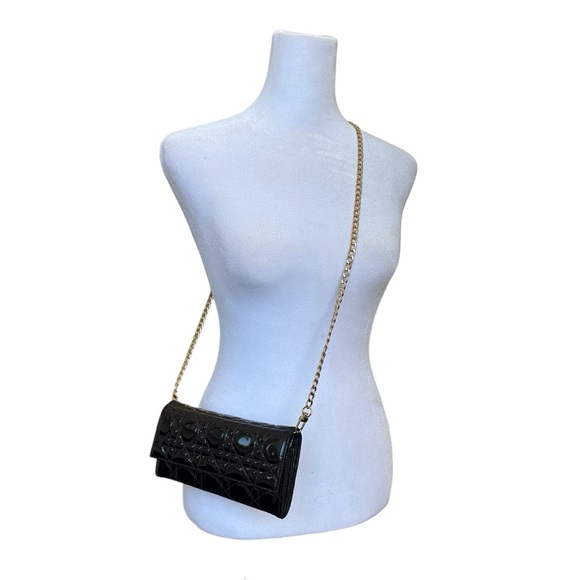 Christian Dior Cannage Paten Leather Wallet on Chain Black - Picture 12 of 14